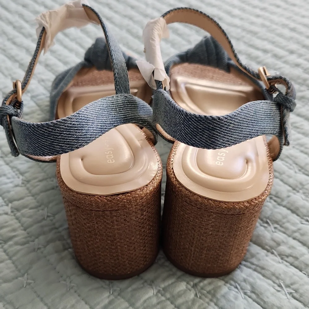 NEW Easy Spirit Denim Sandals 8.5 - Picture 4 of 8